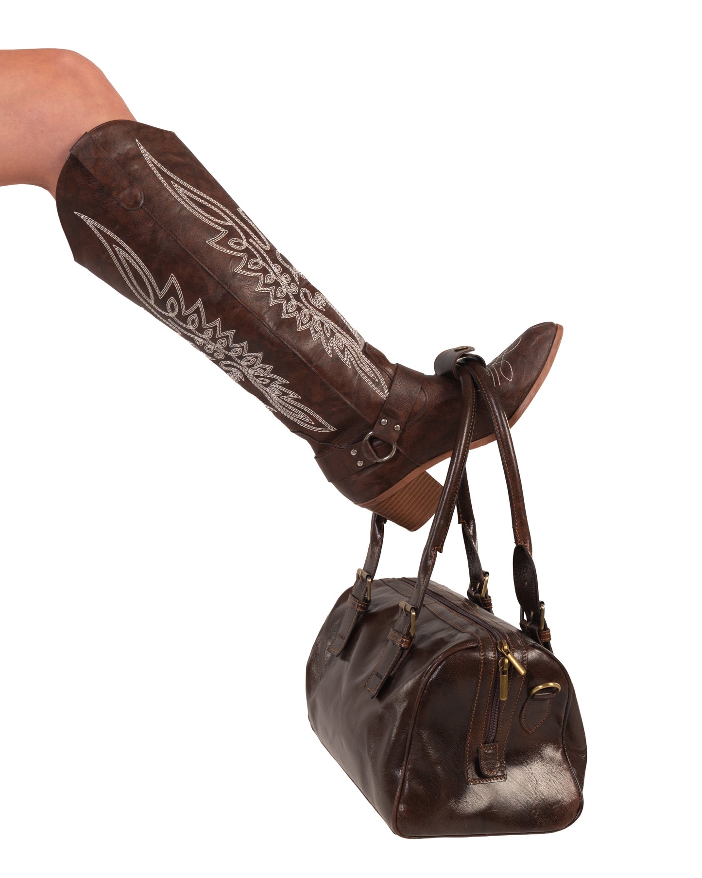 VINTAGE LEATHER SHANTA CHOCOLATE BAG