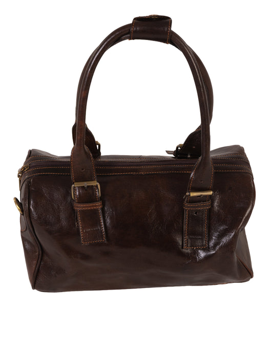 VINTAGE LEATHER SHANTA CHOCOLATE BAG