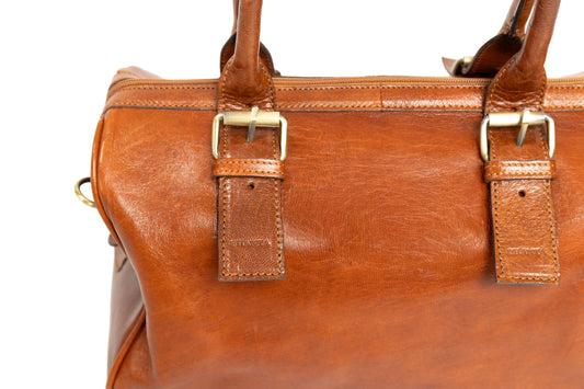 VINTAGE LEATHER SHANTA CARAMEL BAG