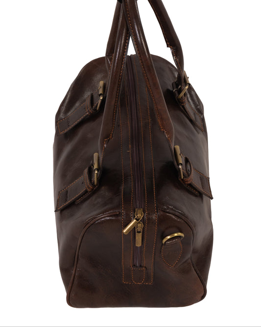 VINTAGE LEATHER SHANTA CHOCOLATE BAG