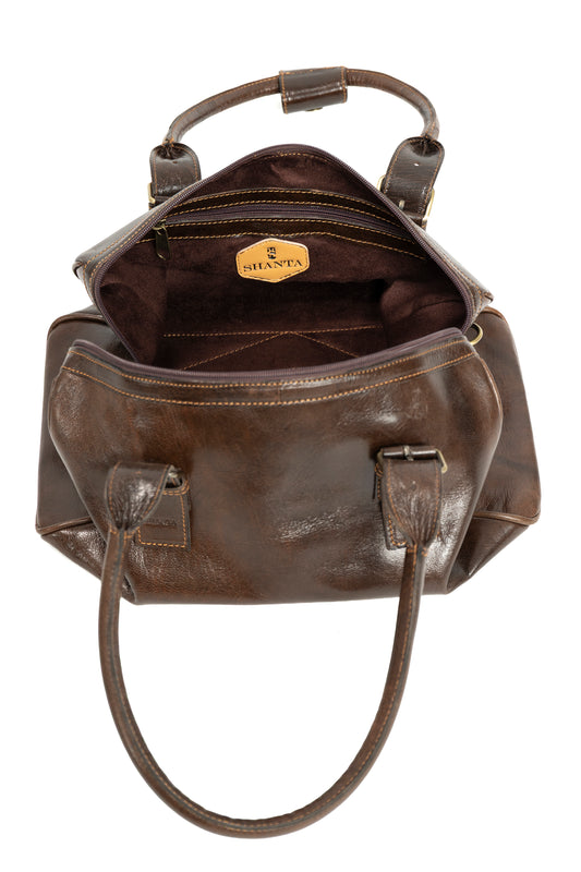 VINTAGE LEATHER SHANTA CHOCOLATE BAG